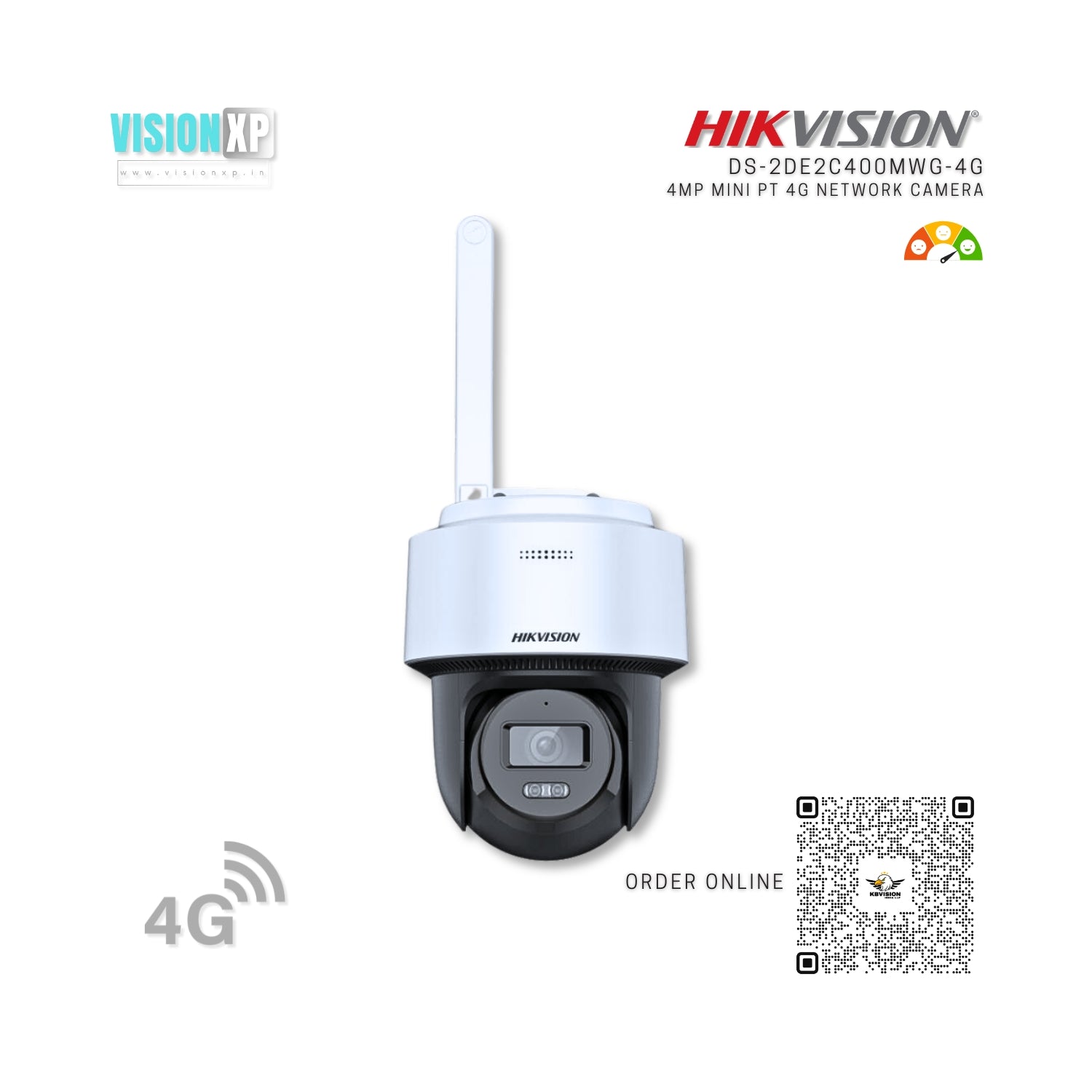 Hikvision DS-2DE2C400MWG-4G 4MP Mini PT 4G Network Camera Hikvision DS-2DE2C400MWG-4G 4MP Mini PT 4G Network Camera